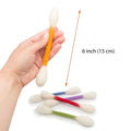 6PCS Felt Cotton Swabs Cat Lightweight Soft Interactive Kick Stick Chew Dental Teething Giant Swabs Cat Interactive Play