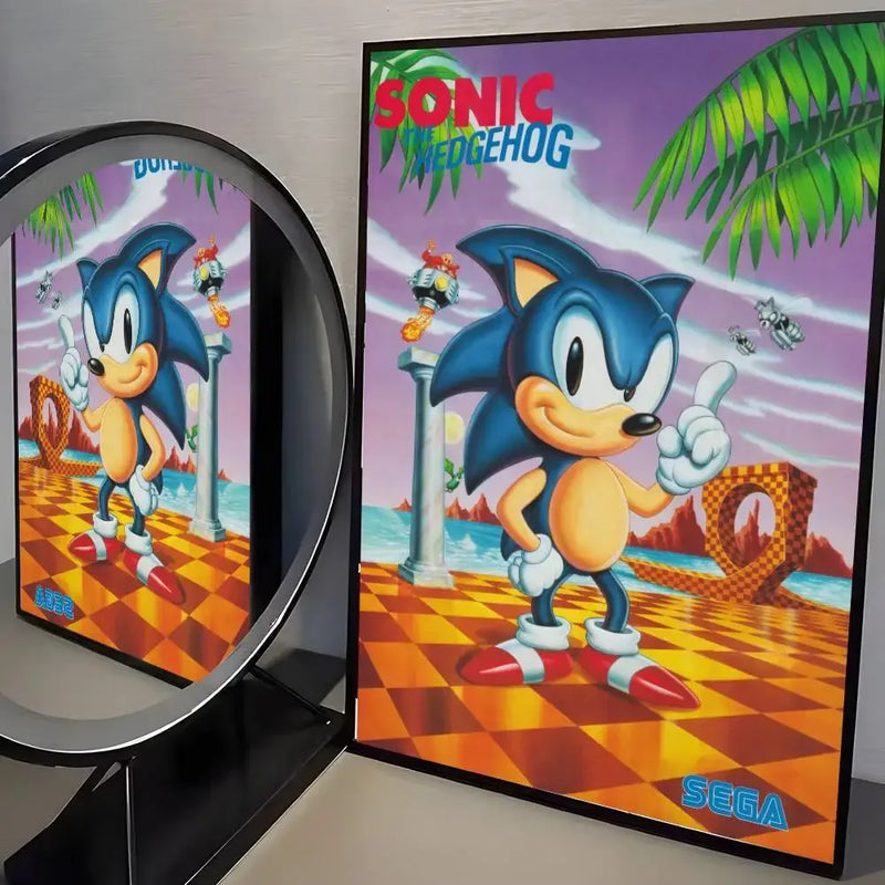 Sonic the Hedgehog HD Poster Art  Waterproof Wall Sticker for Home Living Room Bedroom Aesthetic Decoration
