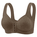 Fallsweet Seamless Front Closure Bra For Women Solid Wire-Free Push Up Bralette Full Coverage Fixed Cups Comfortable Underwear