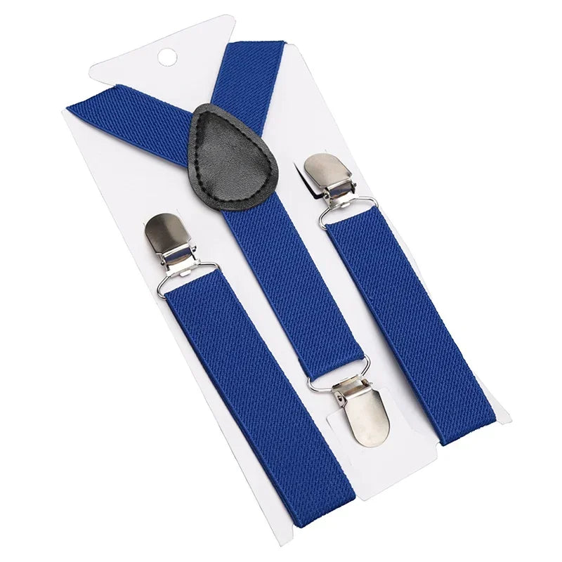 Solid Color Kids Suspenders with Fashion Children Boys Braces Girls Elastic Adjustable Suspenders Baby Wedding Ties Accessories
