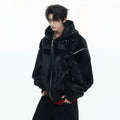 LUZHEN 2026 New Fashion Zipper Decorate Patchwork Design Hooded Coat Men Handsome Street High Quality Casual Male Jacket JY6106