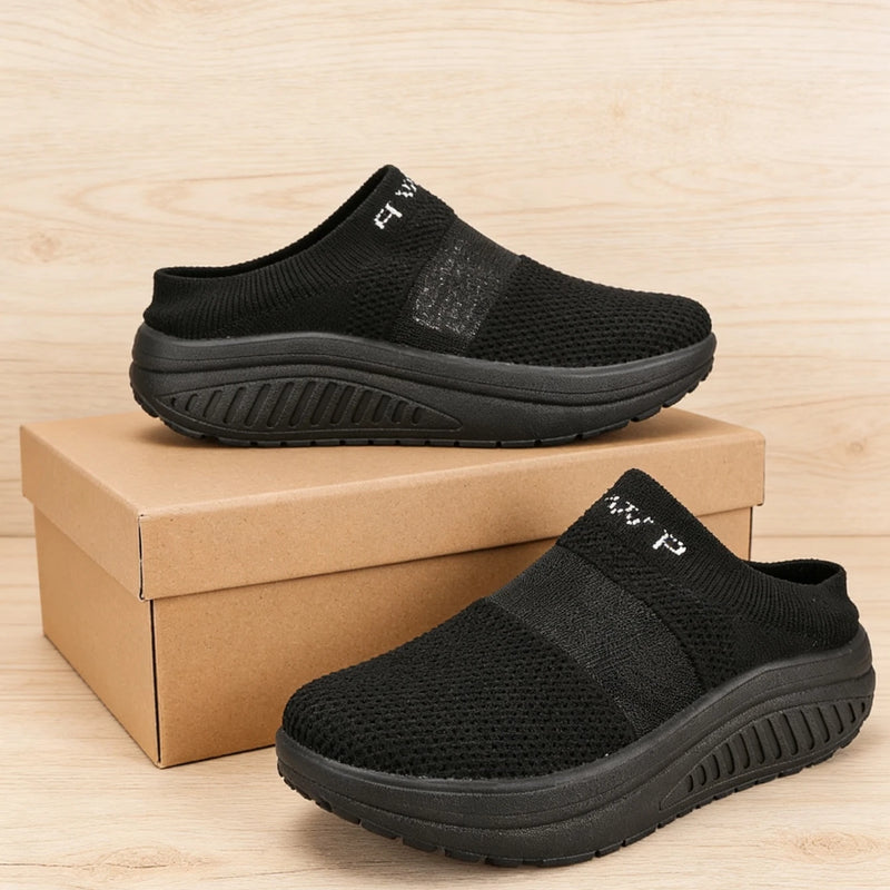 Women's Mules, Fashionable and Versatile Sports-Style Women's Sandals, Mesh Breathable Comfortable Skin-Friendly Flat Slippers Suitable for Indoor and Outdoor Wear