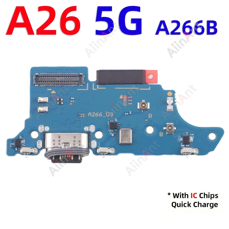 Dock USB Charger Board Port Connector Charging Flex Cable For Samsung Galaxy A20 A21 A22 A23 A24 A25 A26 A21S A202F A207F US EU