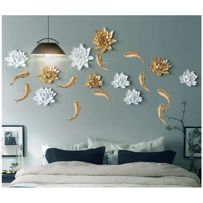 Resin Flower Wall Decoration Creative 3D Home TV | SAMAG