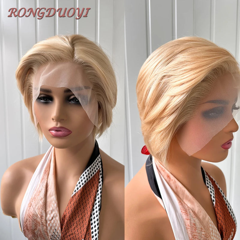 Short Bob Wig Brown Synthetic Lace Front Wigs For Women Pixie Cut Hair Bob Lace Wig Black Wig Sliver Grey Wig Cosplay Daily Life