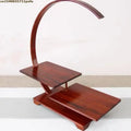 Miniature Ebony Decorative Shelf Coffee Tea Sets Wood Pedestal Figurines Vase Flower Pot Circular Decor Frame Bonsai Plant Rack