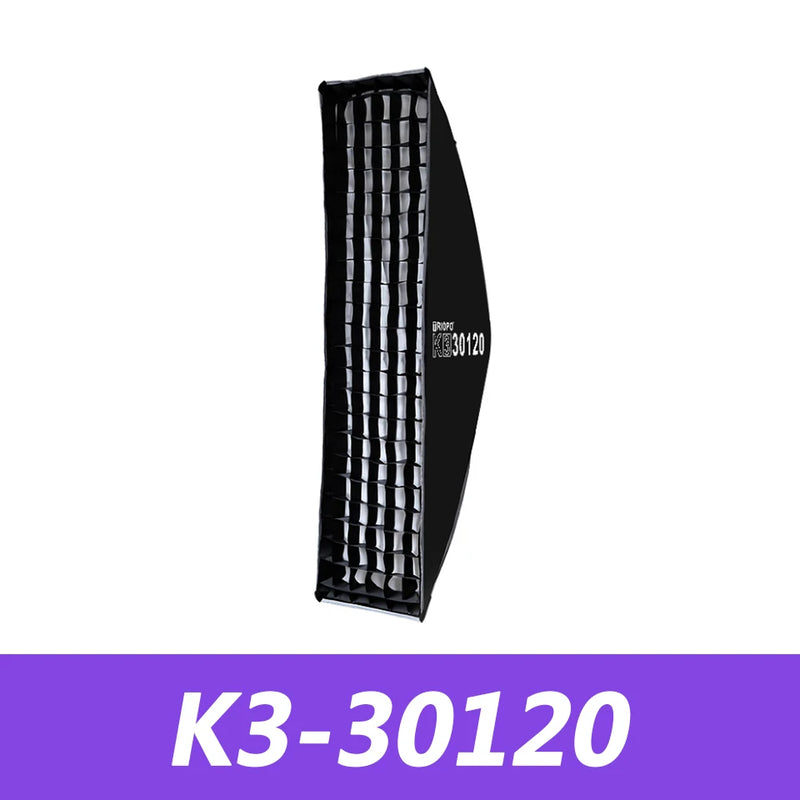 TRIOPO K3-6090 K3-30120 Rectangular Quick Release Bowens Mount Softbox with Grid for LED Video Light Soft Light Modifier