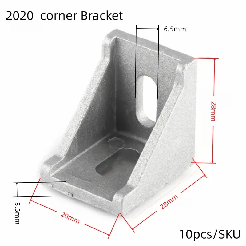 Corner Bracket 2020 3030 4040 Aluminum Profile Extrusion Connector Accessories Fastener Parts Fittings for 3d Printer DIY CNC