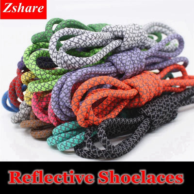 1Pair 19 Colors 3M Reflective Shoelaces Round Sneakers | SAMAG