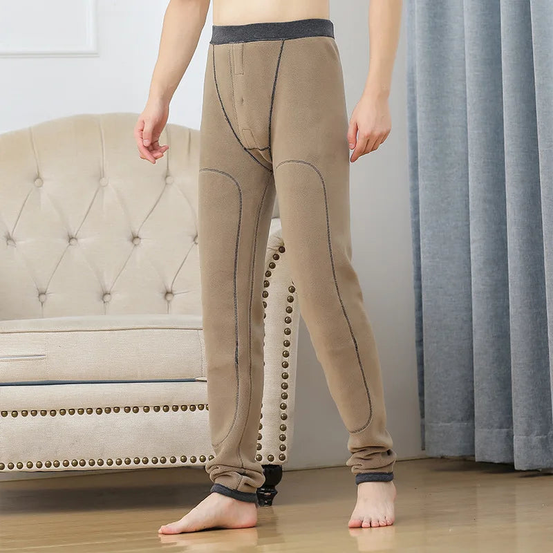 190cm 200 Cm Tall Men's Pant Fleece-lined Long Johns Male Extral Long Length Winter Thermal Underwear Pajama Legging Tight Wear