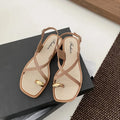 2024 New Women's Summer Outdoor Wear French Style Flat Bottom Sandals High Quality PVC Material Adults Roman Style Slippers