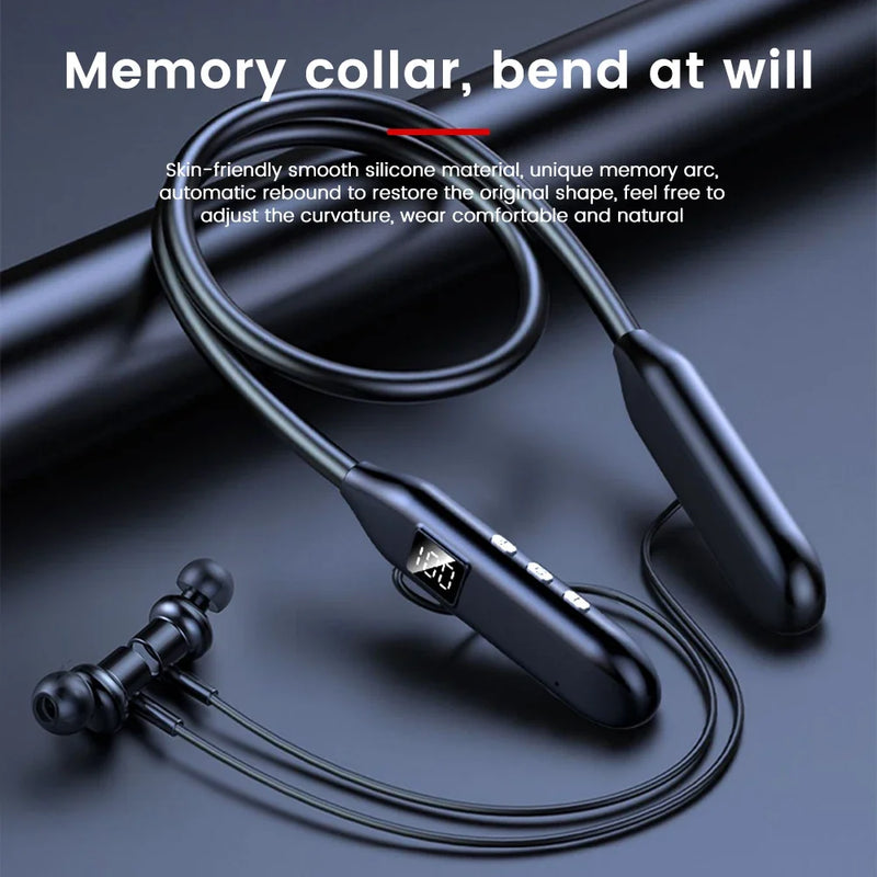 Olaf Wireless Earphones Bluetooth5.3 Headphones In-Ear Neckband Sports Headset LED Waterproof Magnetic Headset Handfree with Mic