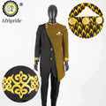 African Suits for Men Embroidery Print Blazer and Pants Set Business Dress with Kerchief Party Wedding - View 5 | SAMAG