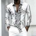 Men's collared shirt with creative musical note print | SAMAG