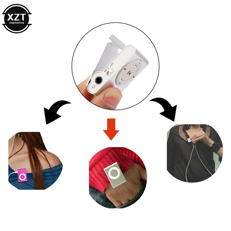 2022 NEW Big promotion Mirror Portable MP3 player Mini Clip MP3 Player waterproof sport mp3 music player walkman lettore mp3
