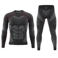Men's Tactical Thermal Underwear Set for Outdoor Sports, Cycling Training, Fitness, Adjustable Seamless Thermal Clothing