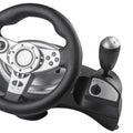 USB Car Racing Gaming Steering Wheel with Foot Brake Pedals Spring Loaded Feedback for PS4 PC Simulator