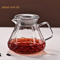 JUSTINLAU Hand Drip Coffee Pot Set High Borosilicate Glass Coffee Brewing Pot Espresso Filter Cups Household Coffee Accessories