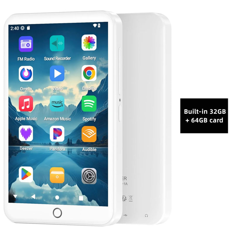 Android 13 MP3 MP4 Players 32GB/96GB with Bluetooth and WiFi,   with 4" Touchscreen and Speaker