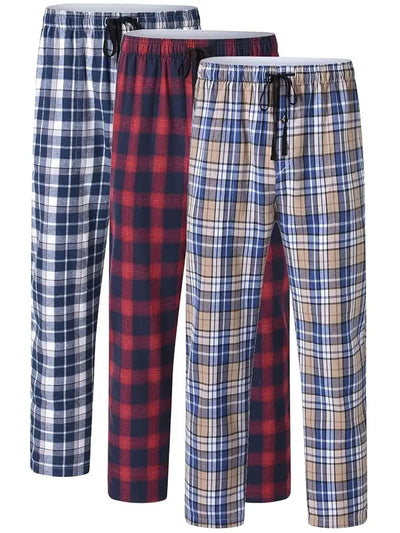 Men's Pajama Sleeping Pants Cotton Plaid Pjs, Long Print | SAMAG
