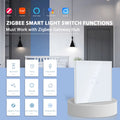 BSEED 1/2/3Gang Zigbee Touch Switch Wall Light Switch With Smart EU Socket Support Google Alexa Tuya Control No Neutral Line