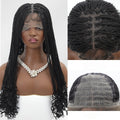 Braided Wigs Black 26inch Two-strand Swallowtail Braid Synthetic Lace Front Wig for Women  Box Braids Wig Lace Front for Daily