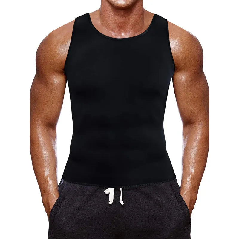 1pcs Men's Shapewear Coated Silver Vest Exercise slimming corset Compression Sweat Reducing Fat Sauna Tops Men Waist Trainer