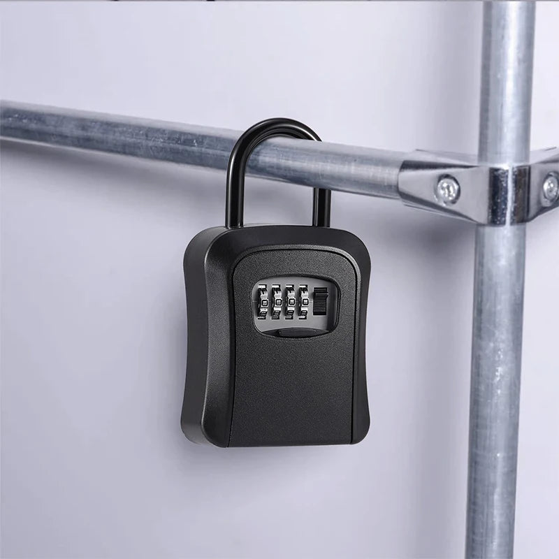 Waterproof Outdoor Key Lock Box 4 Digit Combination Metal Password Safe for Home Door Wall Mounted No Drill - View 5 | SAMAG