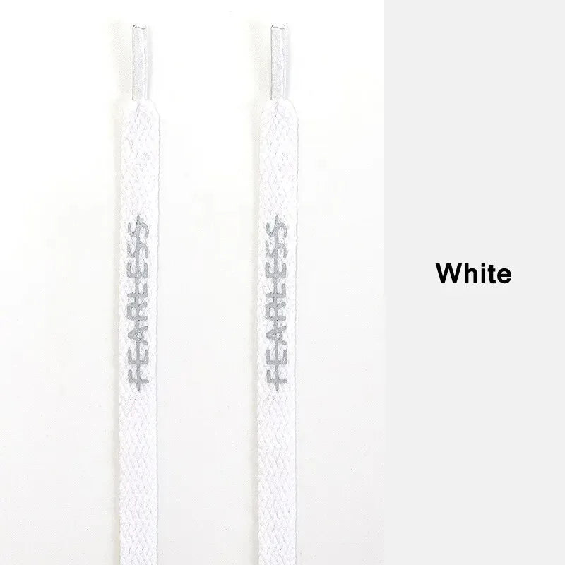 Rubber Band Classic Shoe Laces Reflective Letter Printing Flat Shoelaces for Sneakers Fashion Sports Strings Casual Accessories