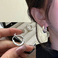 VENTFILLE 925 Sterling Silver CZ Star Moon Asymmetric Hoop Earrings for Women Girls Gold Silver Color Party Jewelry Gifts