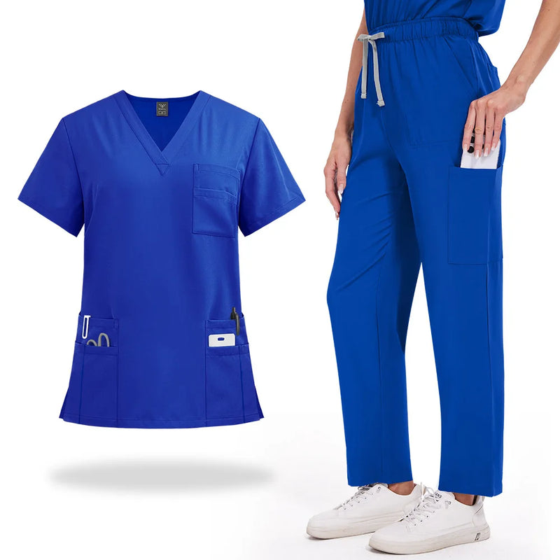 Summer Short Sleeved Hospital Doctor Uniforms Spa Uniforms Dental Clinic Medical Scrubs Suits Pet Grooming Veterinary Nurse Sets