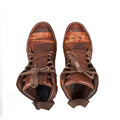 Retro Mixed Color Men Ankle Boots Handmade Genuine Leather High-top Men Sneakers Dark Black Street Style Fashion Men Flat Shoes