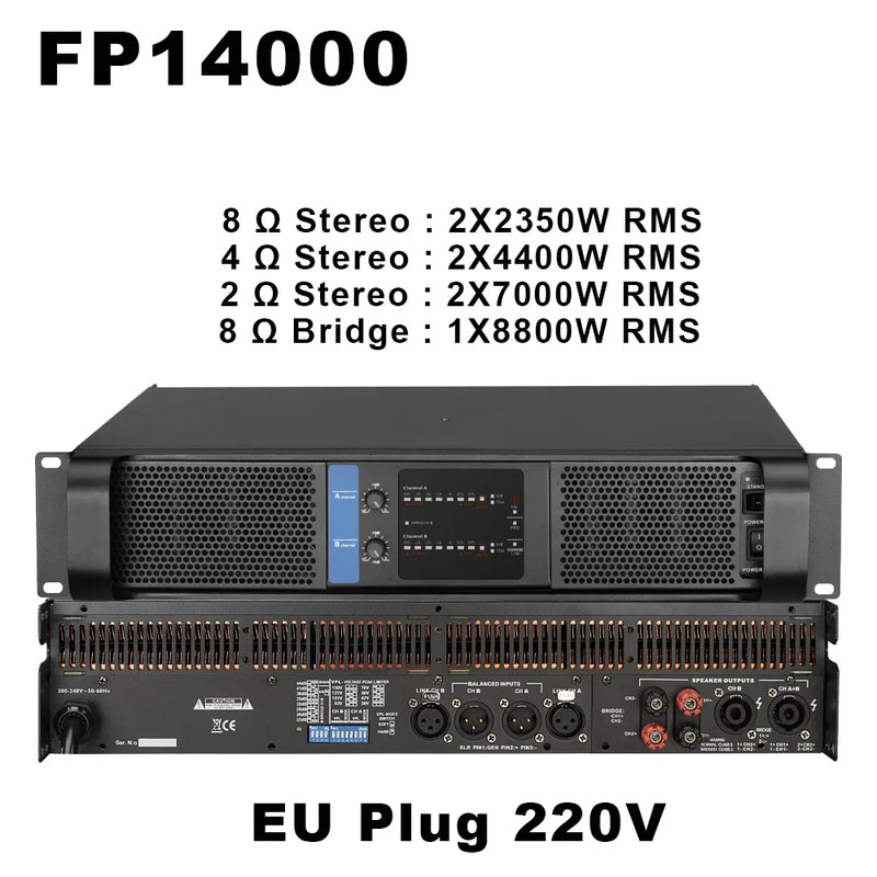 Original LOGO FP10000Q Professional Digital Power Amplifier 4x1350W 10000 Watt FP14000 2X2350W Audio DJ Subwoofer Amplifier