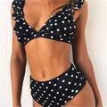 Vintage Ruffles Bikini High Waist Swimsuit Tankini V-neck | SAMAG