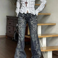 Jeans Women Y2k Pants Vintage Low Rise Bootcut Distressed Denim Trousers  Women  Design  Autumn Winter Fashion
