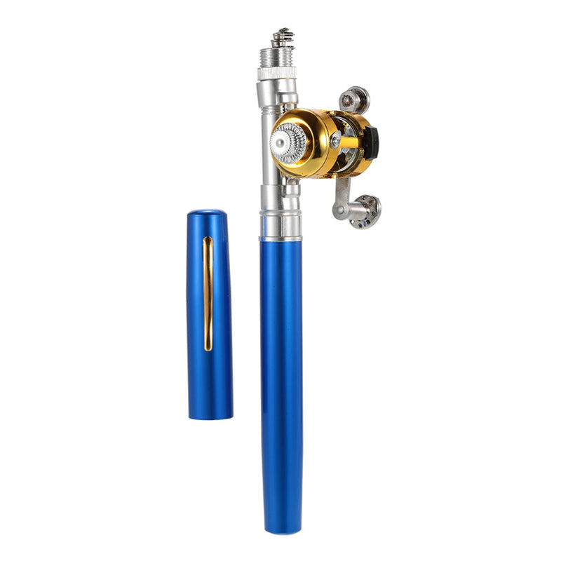 Fishing Rod Reel Combo Kit Set Mini Telescopic Portable Pocket Pen Fishing Rod Pole + Reel Aluminum Alloy Fishing Accessories
