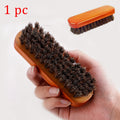Quality Leather Shoe Brush Solid Wooden Handle Details Polishing and Cleaning  Brush Horse Hair Soft Wood Brush Shoe Accessories