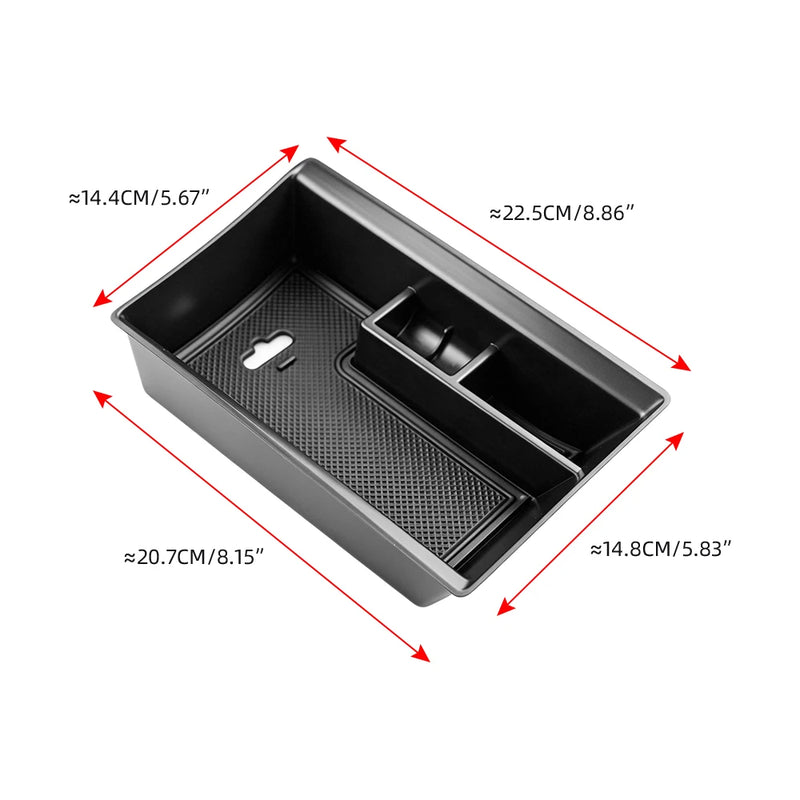 Stowing Tidying for Ford Territory 2019 - 2025 LHD Armrest Box Storage ABS Tray Hodler Container Organizer Interior Accessories