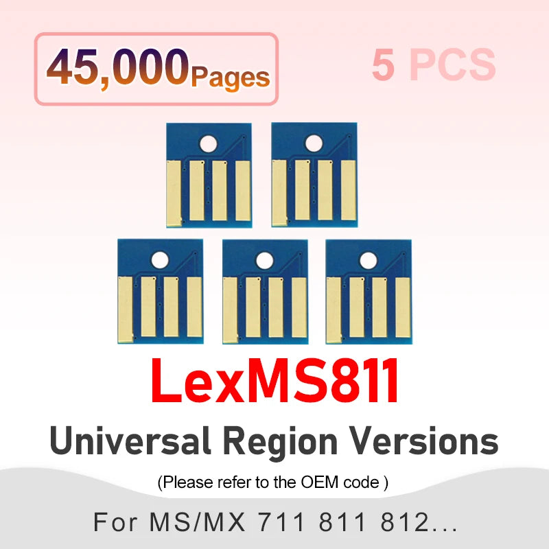 MS710 52D0H00 52D0X00 Toner Cartridge Chip MS811 MS711 for Lexmark MS811 MS810 MS812 MX710 MX711 MX810 MX811 MX812 Printer