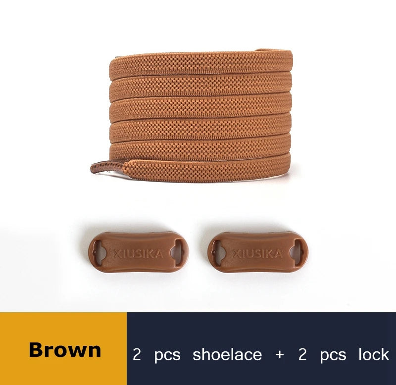 Elastic Shoe Laces Buckle Lock No Tie Shoelaces Sneakers Flat Woven Shoelace without Ties Kids Adult Rubber Bands for Shoes