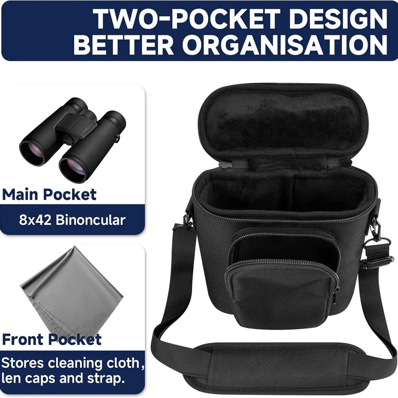 Compact Outdoor Binoculars Shoulder Bag Crossbody Camera Organizer with Wear-Resistant Adjustable Straps for Easy Carry