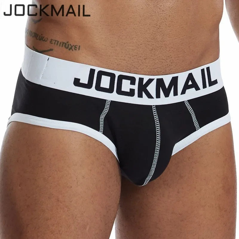 JOCKMAIL Brand Mens Bikini Underwear Cotton Classic Basics Sexy Men Briefs U Convex Calzoncillos Hombre Cueca Gay Men Panties