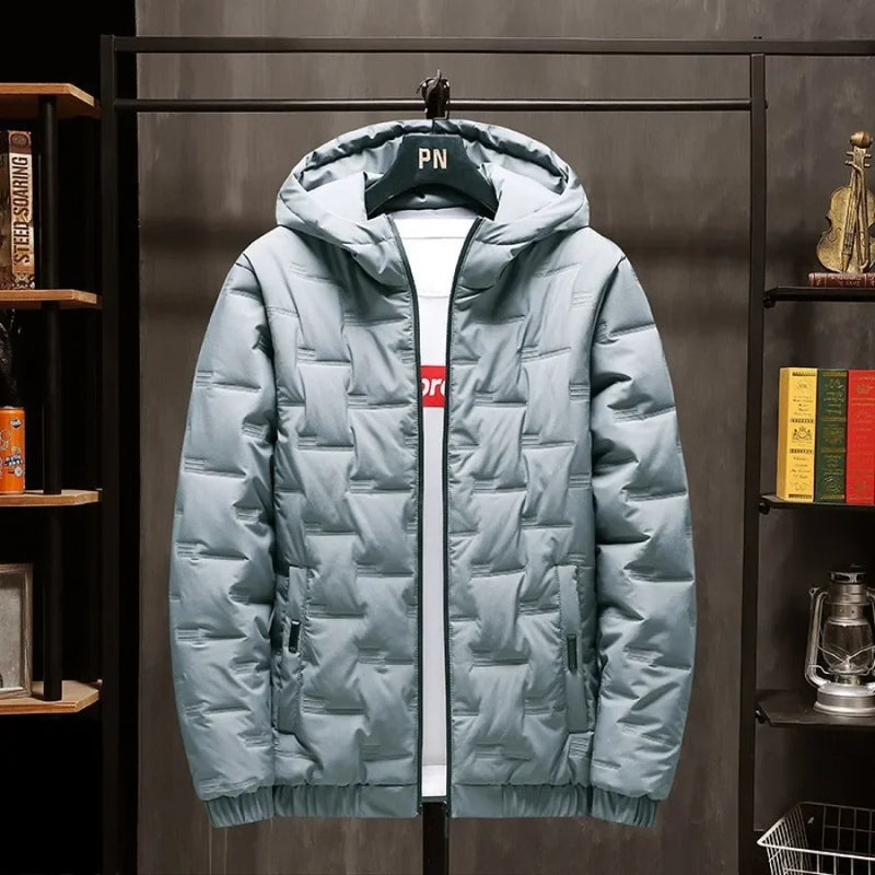2026 Men's Thicked Down Cotton Jacket New Autumn Winter Warm Hooded Parkas Men Casual Zip Cotton-padded Coat Windproof Outerwear