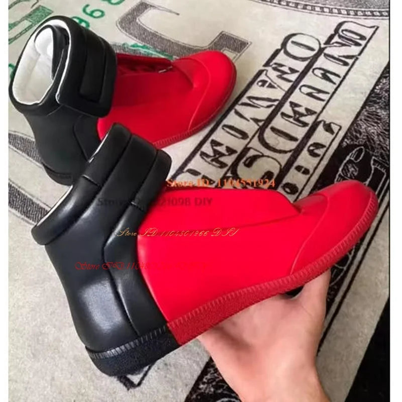 Real Picture Leather Street Style Men's Casual Shoes High Top Sneakers Man Boots Outdoor Activity Zapatillas Hombre Chaussure