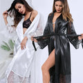 Sleepwear Women's Bathrobe Sexy Lingerie Lace Satin | SAMAG