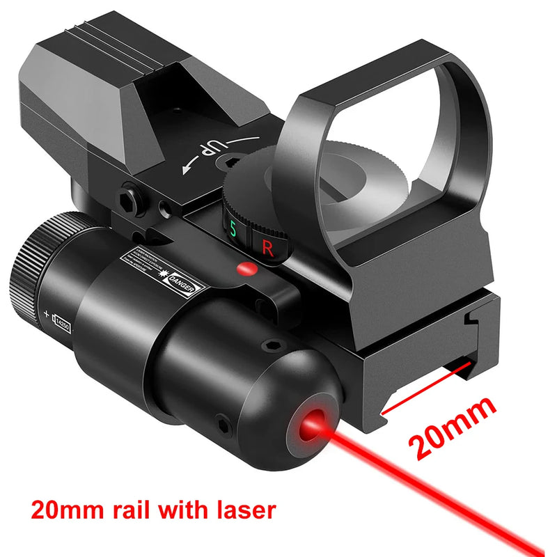 Hot 20mm Rail Riflescope Hunting Optics Holographic Red Dot Sight Reflex 4 Reticle Scope Collimator Sight