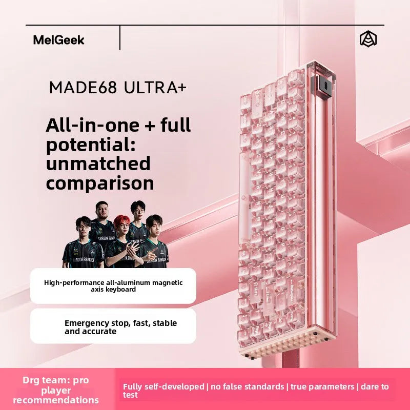 New MelGeek MADE68 Ultra+  TTC RGB Magnetic Switch Hall Effect RT0.01mm DKS SOCD MT TGL Gaming Keyboard Customized Hot Swappable