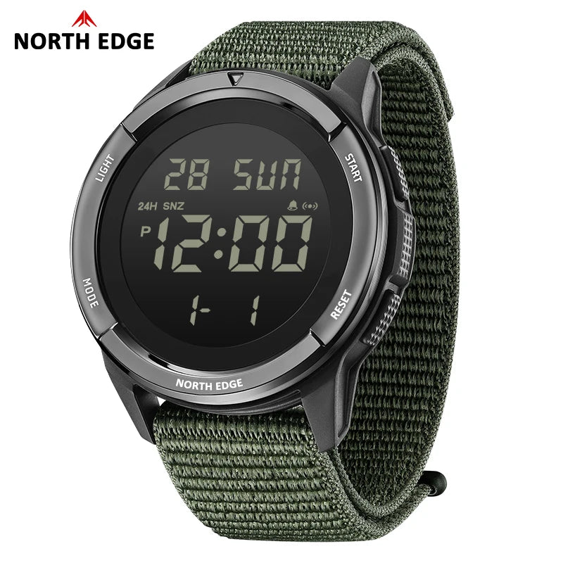 NORTH EDGE 2026 TERRAX Men's Digital Watches Outdoor Sports Swimming Waterproof 50M Stopwatch Countdown Electronic Watch For Men