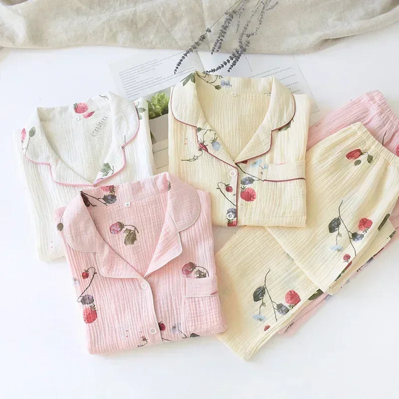 New Large Size Pajamas Women Cotton Crepe Home Service | SAMAG