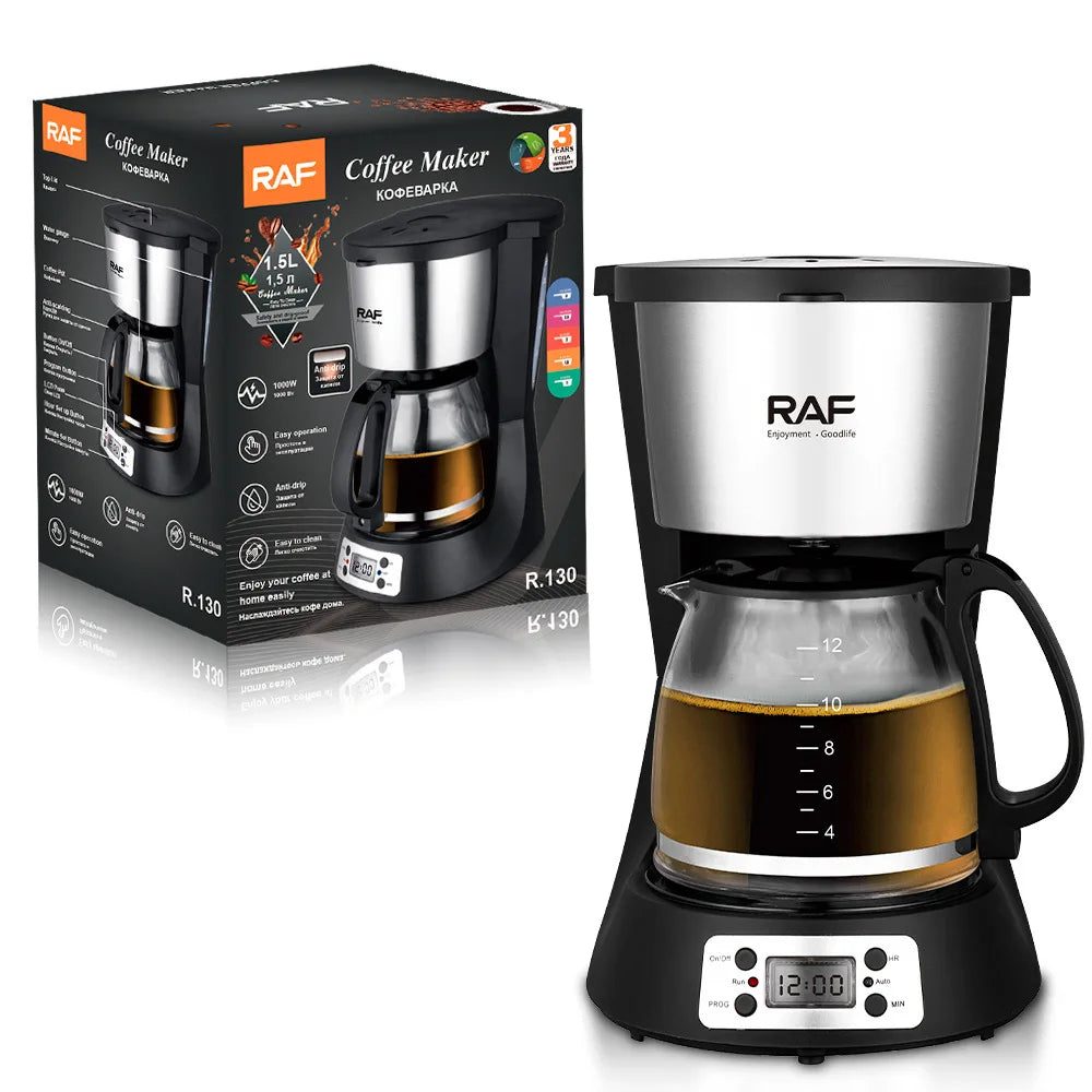 0.6L Electric Drip Coffee Makers 600W Household Coffee Machine 5 Cup Tea Coffe Pot Compact Coffee Maker with Reusable Filter